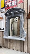 Antique style Oeil de boeuf mirror in sinc and glass, Europe