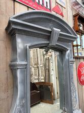 Antique style Oeil de boeuf mirror in sinc and glass, Europe