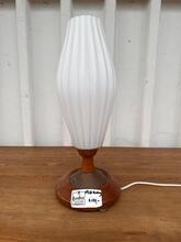Antique style Scandinavian table lamp  in glass and wood 20-century