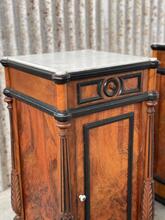 Antique style Set nightstands in wood and marble, Europe 20th Century