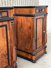 Antique style Set nightstands in wood and marble, Europe 20th Century