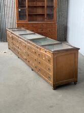 style Antique shop counter with drawers and glass
