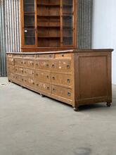 style Antique shop counter with drawers and glass