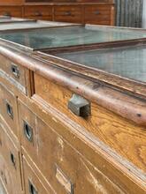 style Antique shop counter with drawers and glass