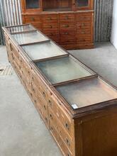 style Antique shop counter with drawers and glass