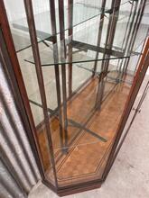 Antique style Shopcabinet in wood brass and glass, Europe 20th Century