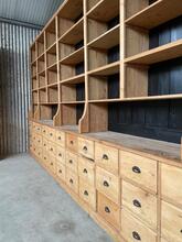 Antique style Shopcabinet in Wood pine, Europe 20e eeuw