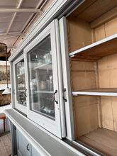 Antique style Shopcabintet gray in wood and glas 20- century