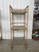 Antique style Side table in iron and glass