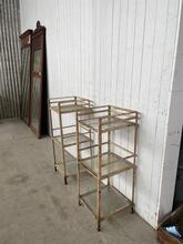 Antique style Side table in iron and glass