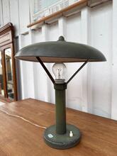 Bauhaus style Desk lamp green in metal, Germany 1930