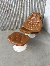 Lounge fauteuil+hocker Designer Geoffrey D Harcourt stijl in Leather, Europa 20e eeuw