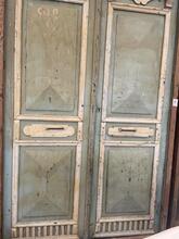 Green style Antique door in frame in Wood