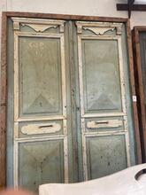 Green style Antique door in frame in Wood