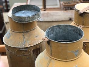 Industrial style Old honey cans in Iron