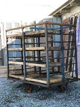 Industrial style Old iron backery trolley in Wood and glass