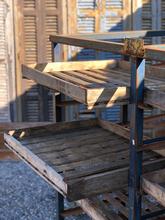 Industrial style Old iron backery trolley in Wood and glass