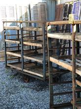 Industrial style Old iron backery trolley in Wood and glass