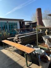 Bank Industrieel stijl in hout en ijzer,