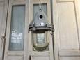 Hanglamp Industrieel stijl in Ijzer en glas, Oost Europa 20e eeuw