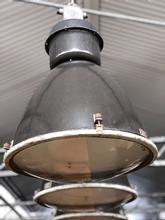 Lamp Industrieel stijl in Emaille met bolglas, Europa 20e eeuws