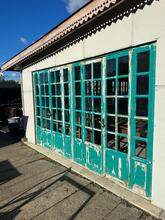 Antique style Doors in frame in wood and glass 20th Century