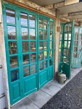 Antique style Doors in frame in wood and glass 20th Century