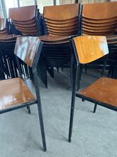 Designer Gijs van der Sluis style Chairs in wood and iron, Dutch 1960
