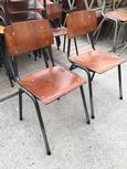 Industrieel Stoelen stijl in Hout en Ijzer, Vintage