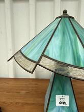 Glas in lood tafellamp groen Tiffany stijl in glass, 1920