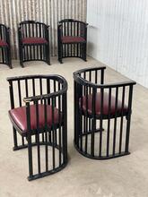 Vintage style Barrel chairs round thonet in wood and leather