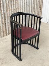 Vintage style Barrel chairs round thonet in wood and leather