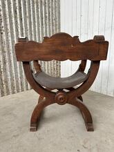 Vintage dagobert stoel leer en hout stijl in Leer en hout, Europa 1950s