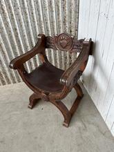 Vintage dagobert stoel leer en hout stijl in Leer en hout, Europa 1950s