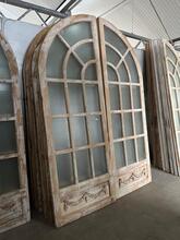 Vintage style Doors in wood and glass, Europe 20e eeuw