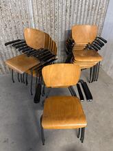 Schoolstoelen Vintage stijl in Hout en ijzer ,