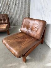 Vintage style Stoelen in Leather and wood, Germany