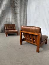 Stoelen Vintage  stijl in Leer en hout, Duitsland
