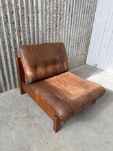 Vintage style Stoelen in Leather and wood, Germany