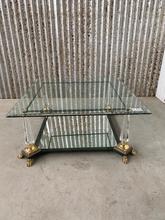 Design style Vintage table in glass and iron