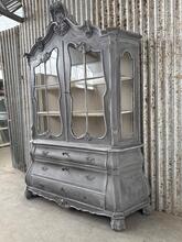 Vitrinekast Vintage  stijl in hout en glas, Europa  20e eeuws