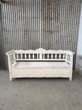 style Vintage White Storage Bench With Storage Space in wood , france 20- century