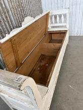 style Vintage White Storage Bench With Storage Space in wood , france 20- century