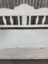 style Vintage White Storage Bench With Storage Space in wood , france 20- century