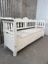 style Vintage White Storage Bench With Storage Space in wood , france 20- century